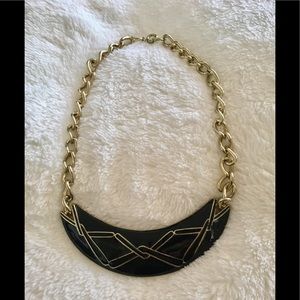 Vintage Black and Gold Collar Necklace
